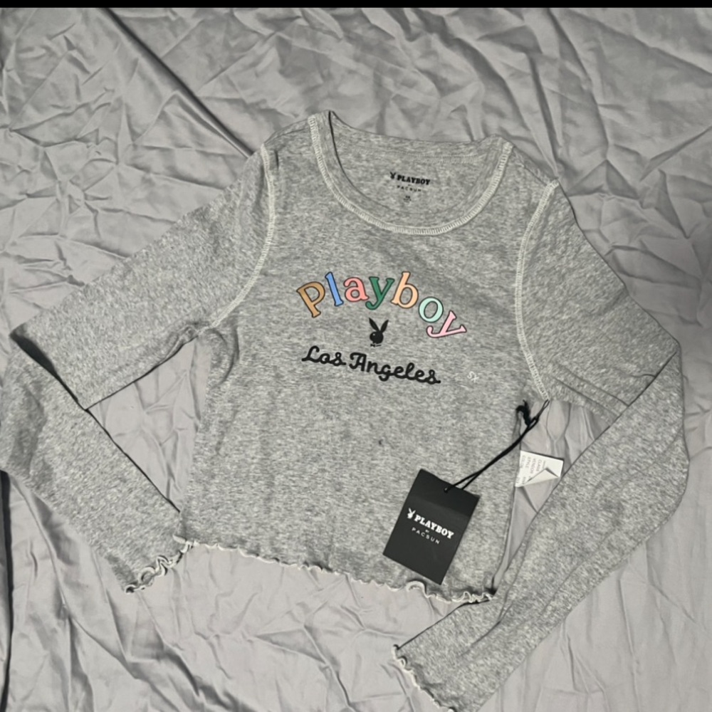 PlayBoy Cropped Long Sleeve Top